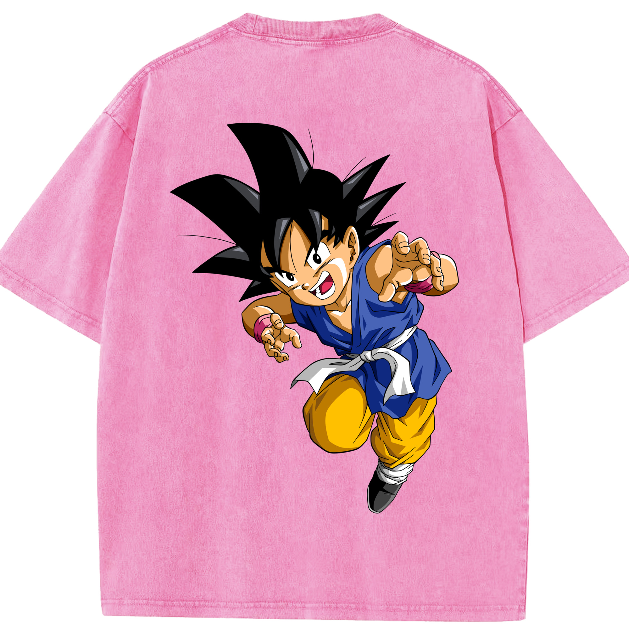 （画像用） ドラゴンボール 孫悟空（そん ごくう）Son Goku カカロット DRAGON BALL Kakarotto 綿100% ヴィンテージ風 半袖Tシャツ（背面プリント）